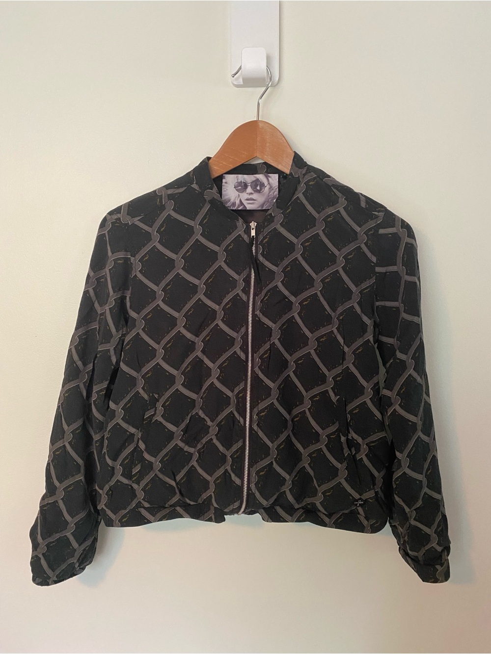 OBEY x Debbie Harry Chainlink Pattern Zip Up Jacket - Picture 2 of 10